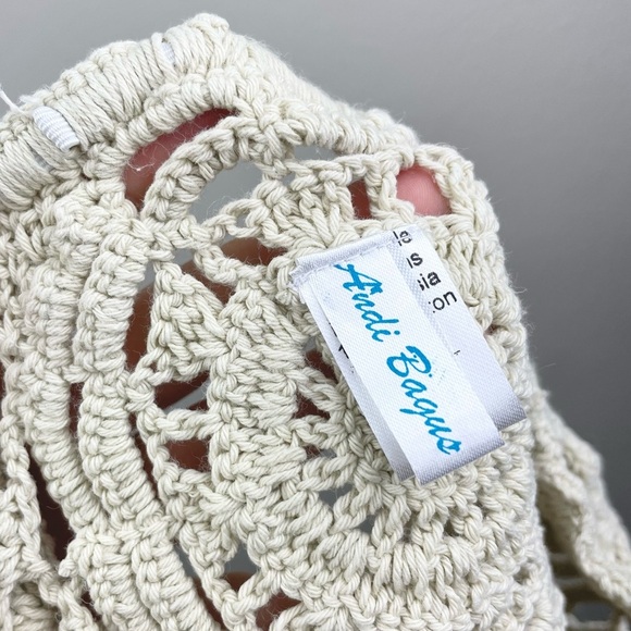 Andi Bagus Women's M/L Lotus Hi Pant Cream High-Waister Crochet Bikini Bottom - Picture 12 of 16